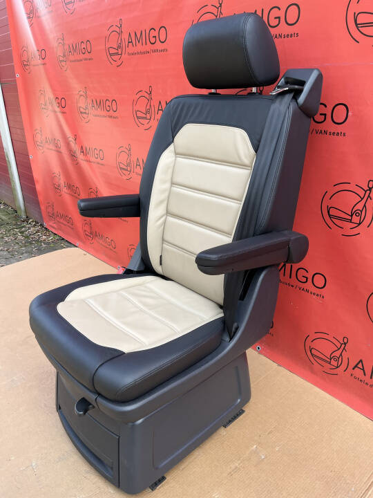 Seat VW T6 Multivan Caravelle Leather Desertbeige swivel rear T5 T6.1