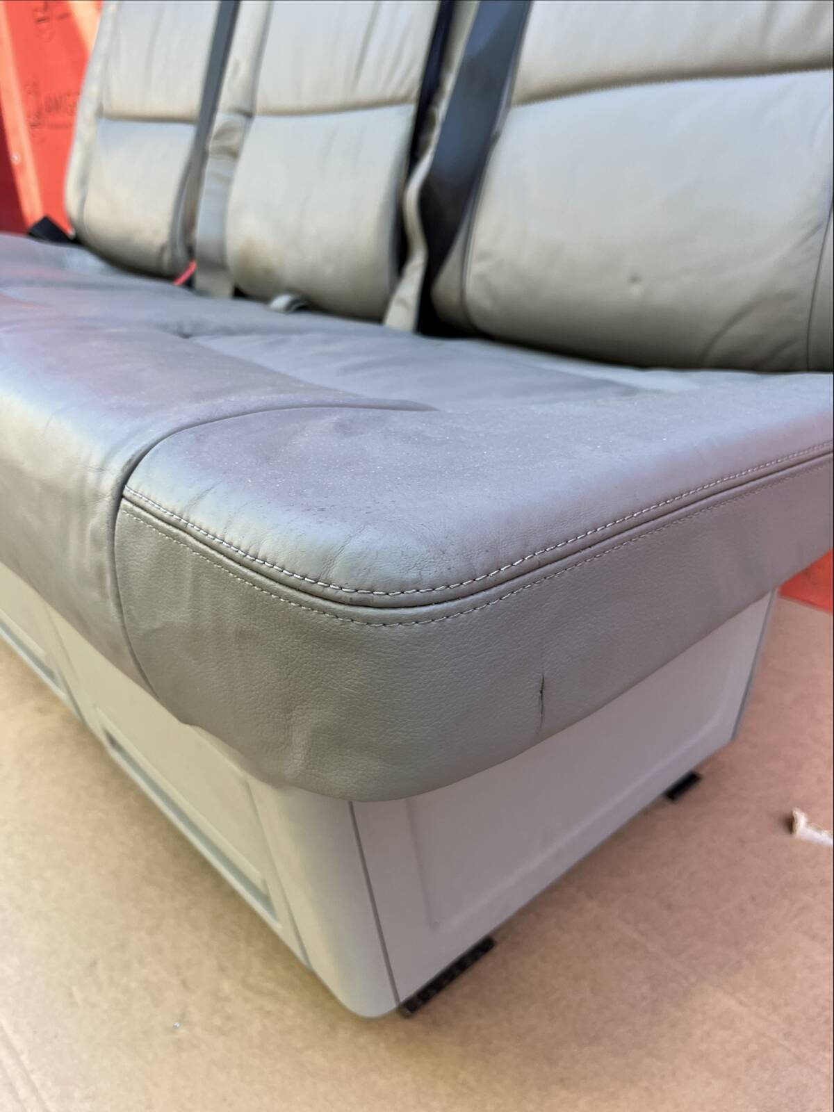 Bench rear triple seat VW T5 grey leather Multivan Caravelle t6