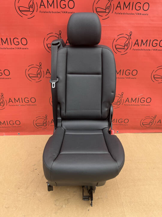 Seat single rear left side Mercedes Vito V-class W447 Black Faux leather folding