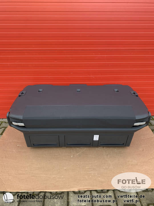 Bench rear triple seat VW T6 black leather SAVONA moonrock grey Multivan Caravelle t5