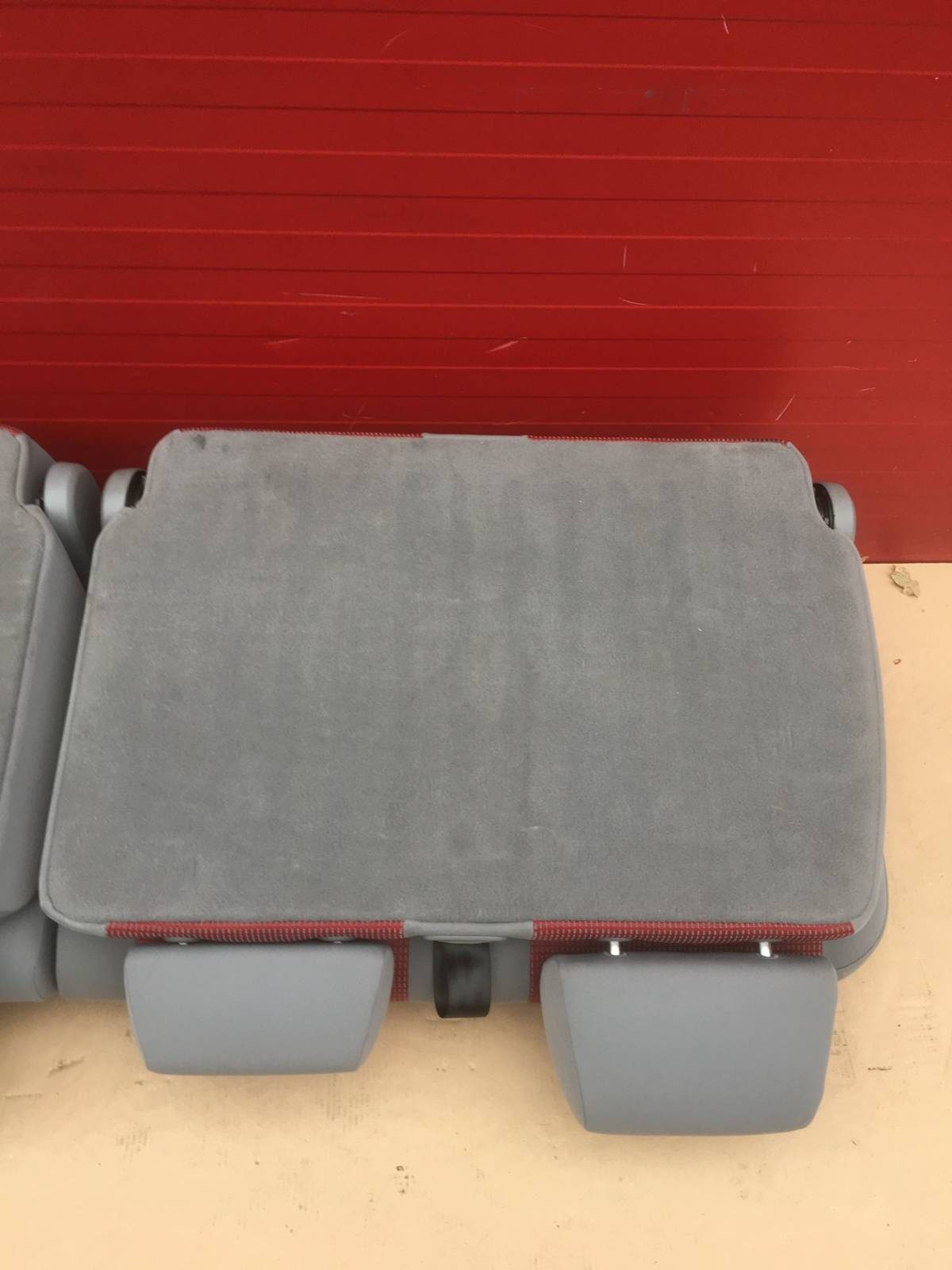 Seat rear bench double VW Caddy second row red grey