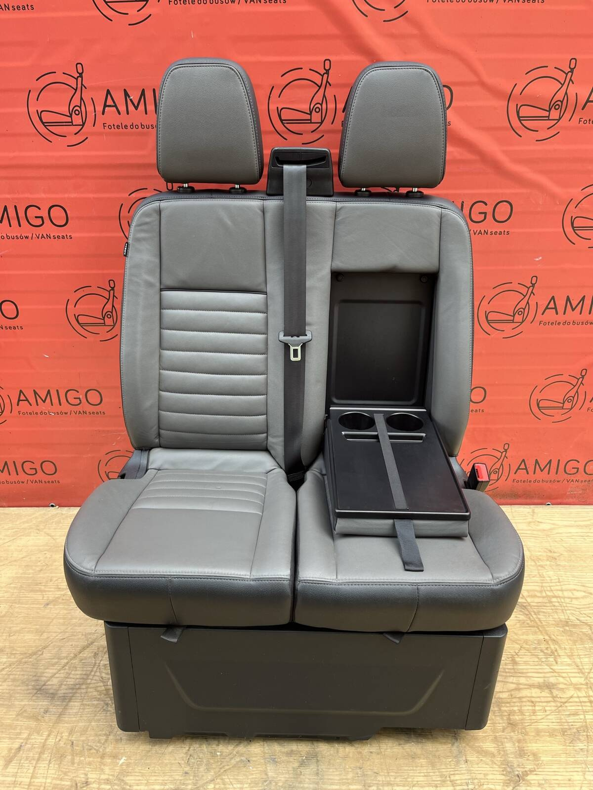 Seat Ford Transit Custom bench double front passenger heated LHD Salerno Leather Dark Palazzo