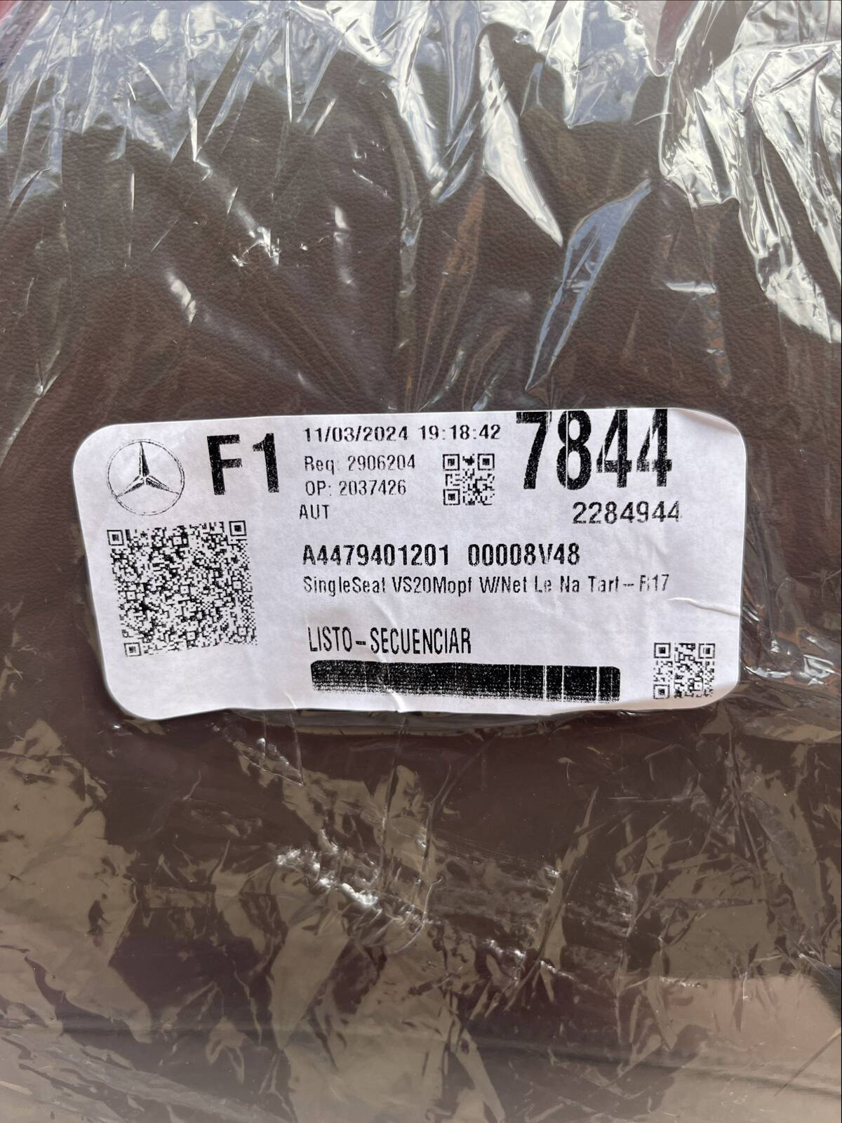 Seat single rear Mercedes V-class W447 Leather Tartufo NEW