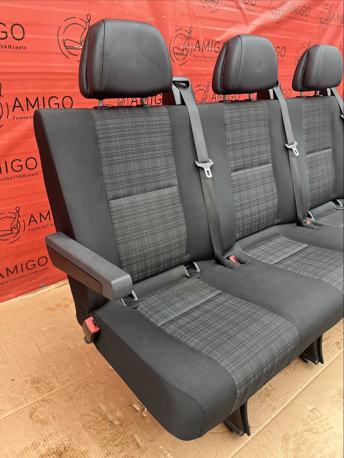 Seat Mercedes Sprinter 906 VW Crafter I 2006-2016 rear triple bench Tunja isofix
