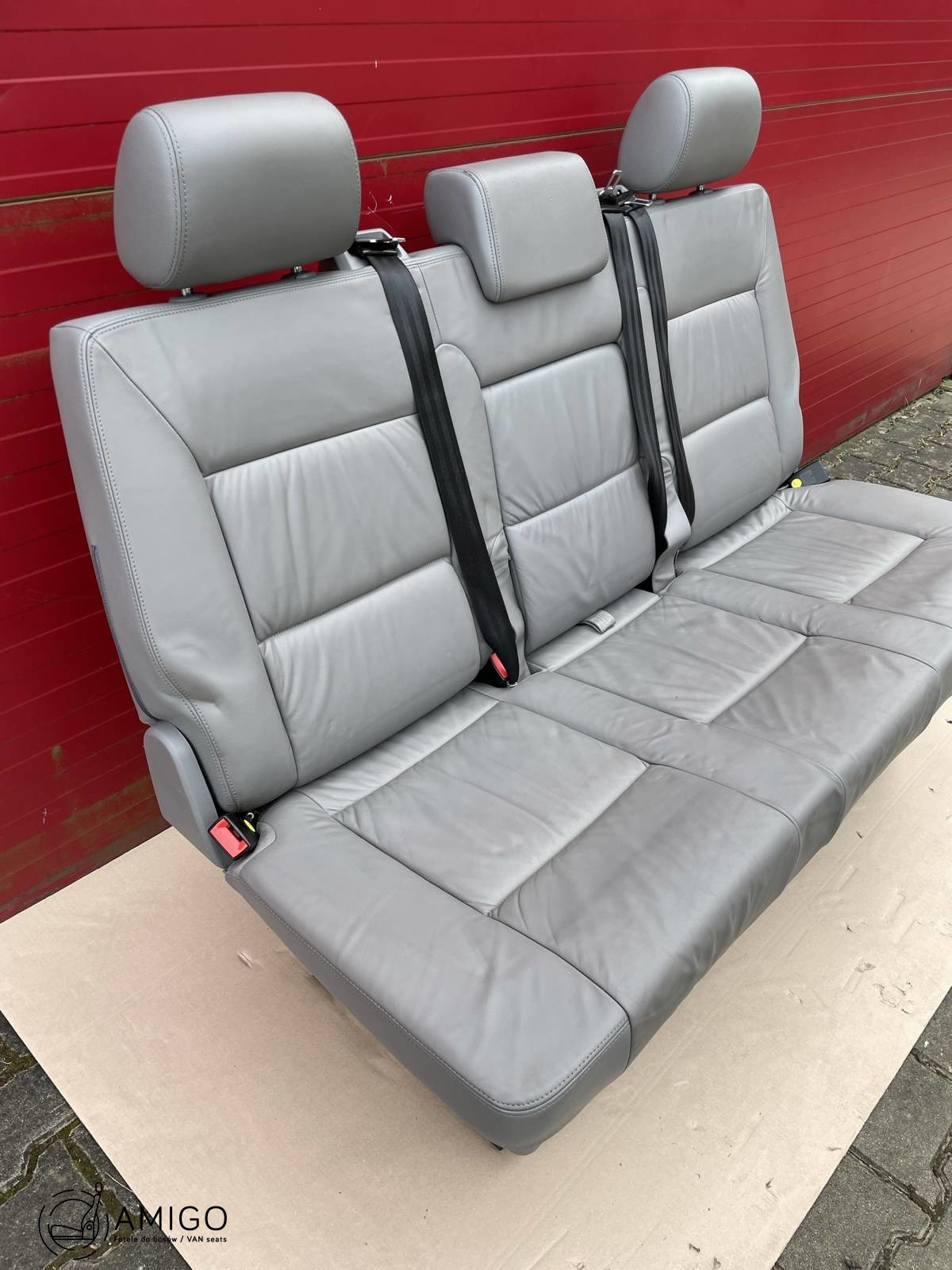 Bench rear triple seat VW T5 grey leather Multivan Caravelle t6