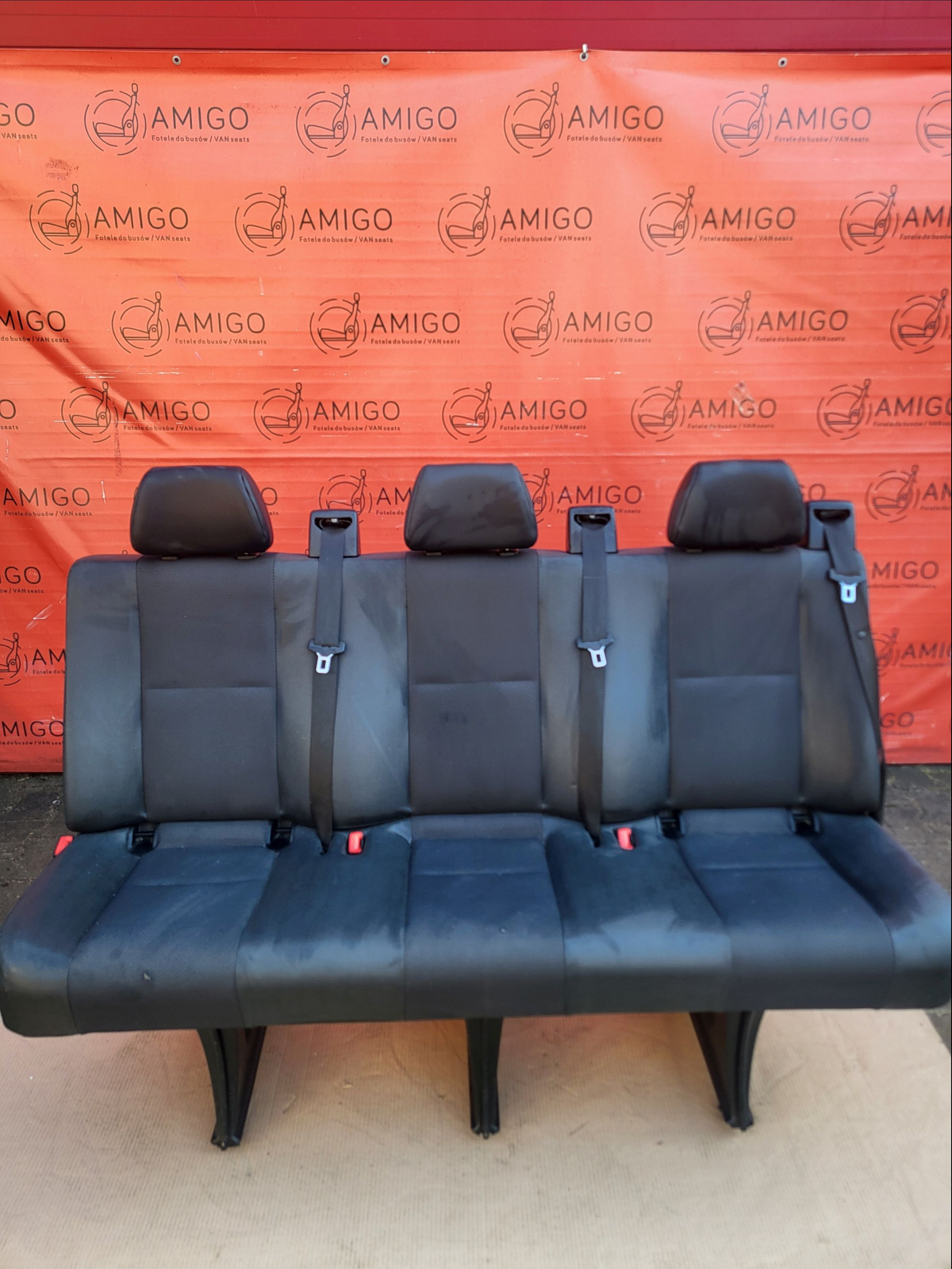 Seat Mercedes Sprinter 906 VW Crafter I 2006-2016 rear triple bench Leatherette