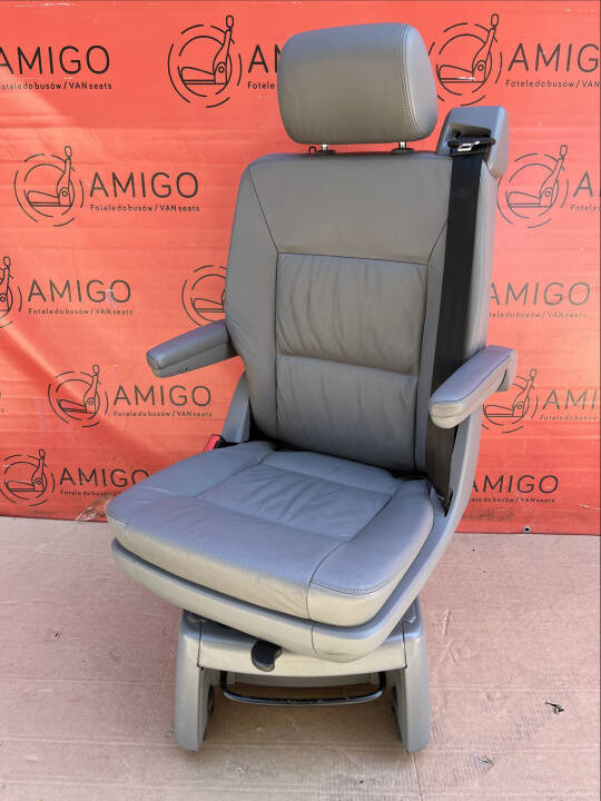 Seat single VW T5 Multivan Caravelle grey leather rear t6 swivel