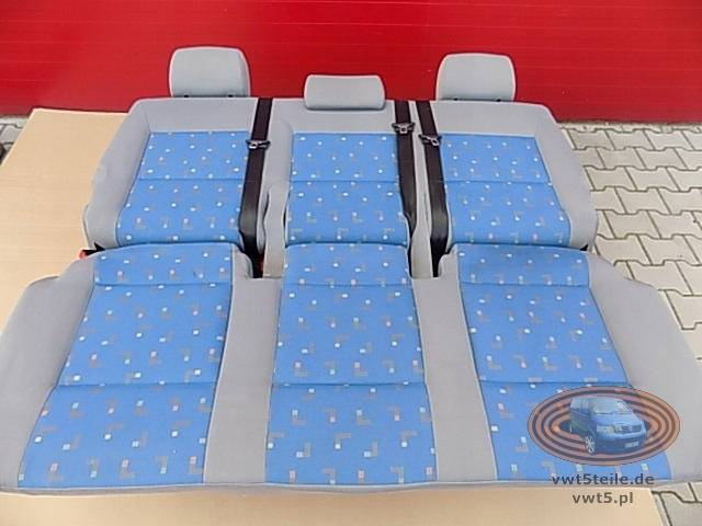 Bench rear triple seat VW T5 Blue LLL Multivan Caravelle