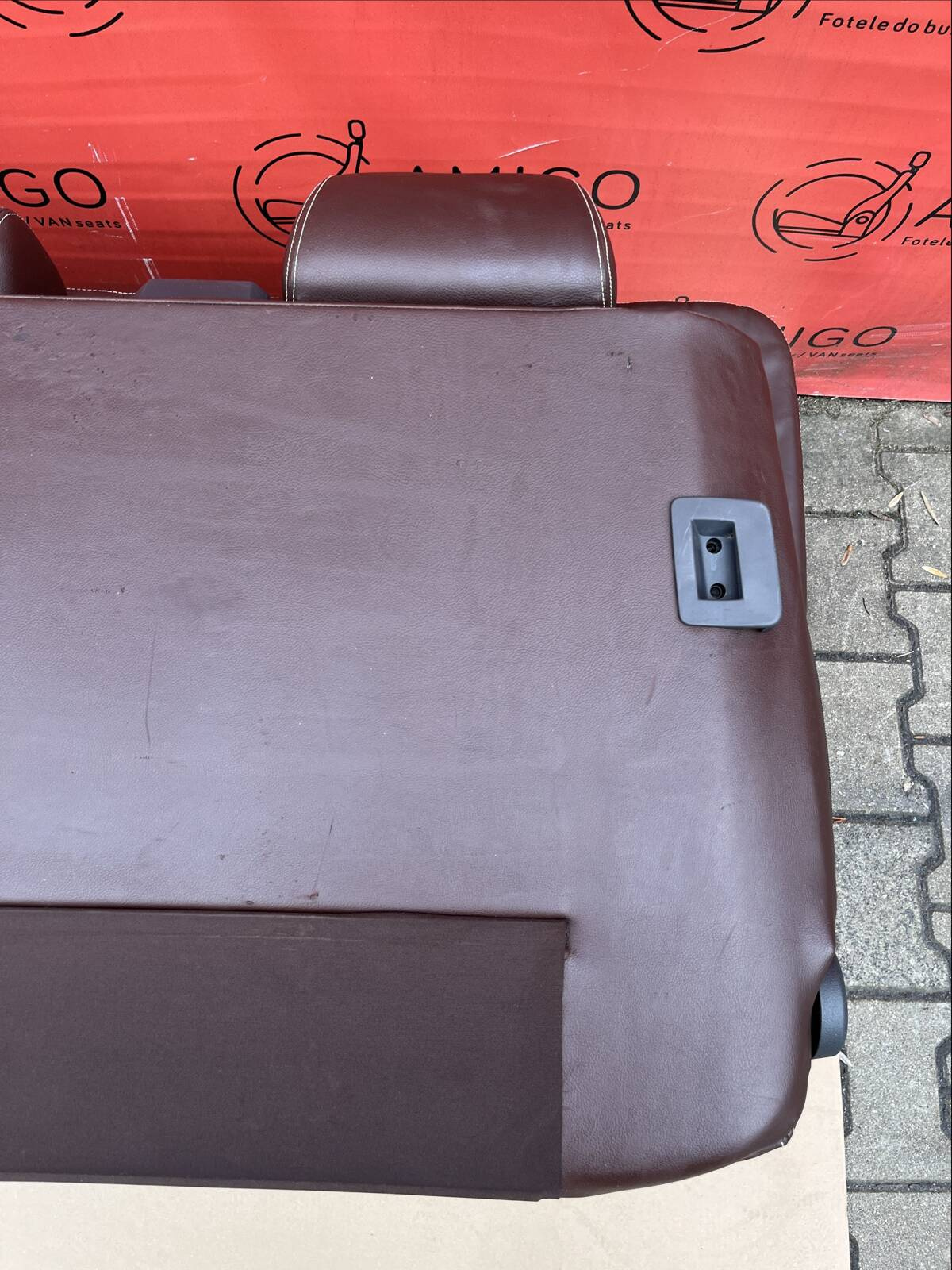 Bench rear triple seat VW T5.1 T5 dattel brown leather Multivan Caravelle t6