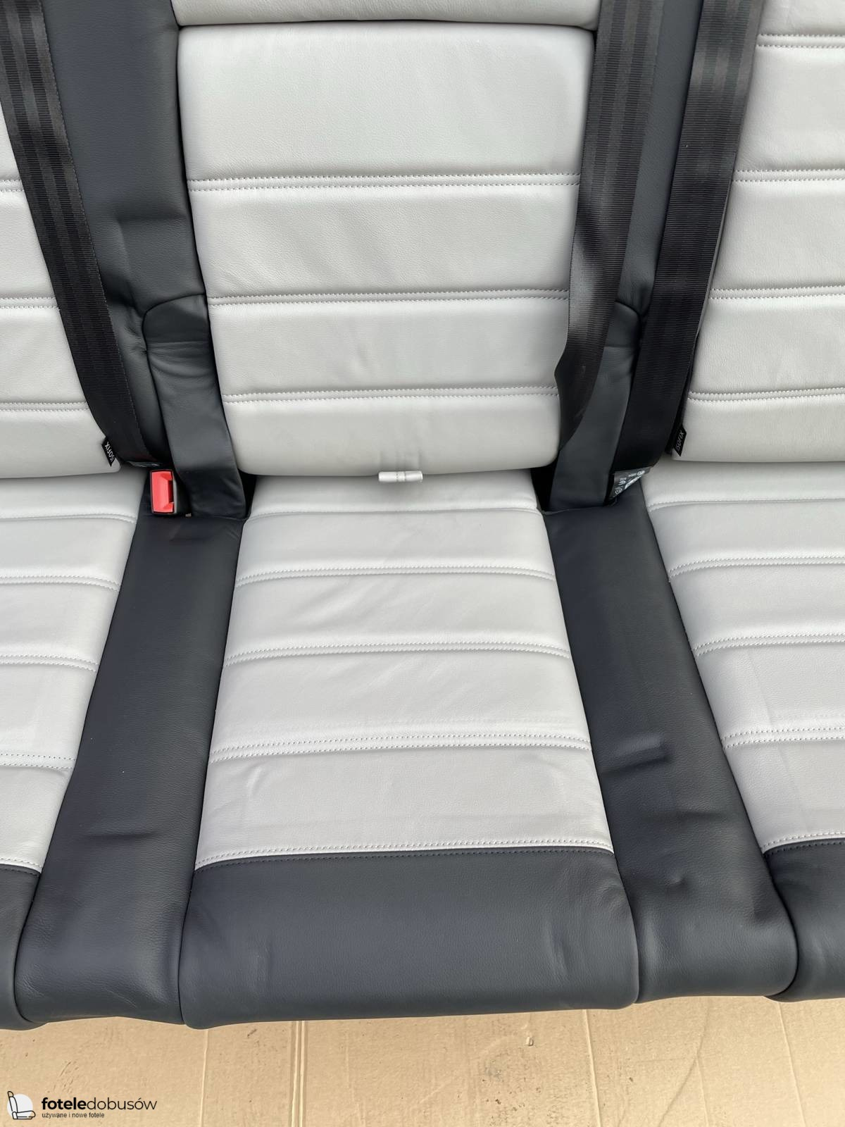 Bench rear triple seat VW T6 black leather SAVONA moonrock grey Multivan Caravelle t5