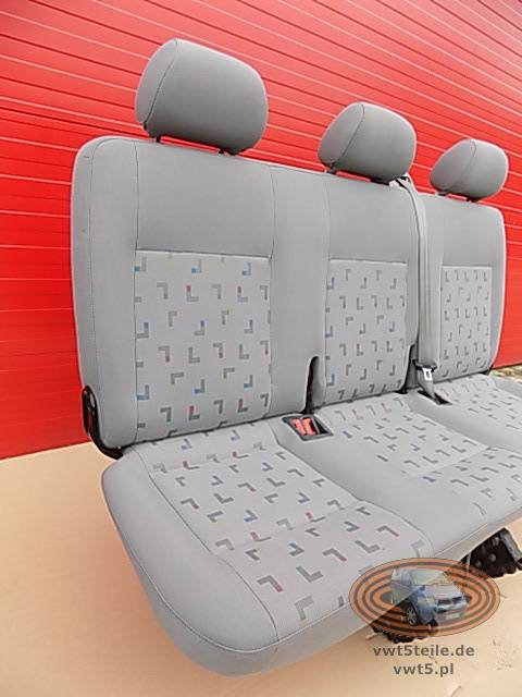 Bench rear triple seat VW T5 Transporter LLL | SET TO THIRD ROW belts