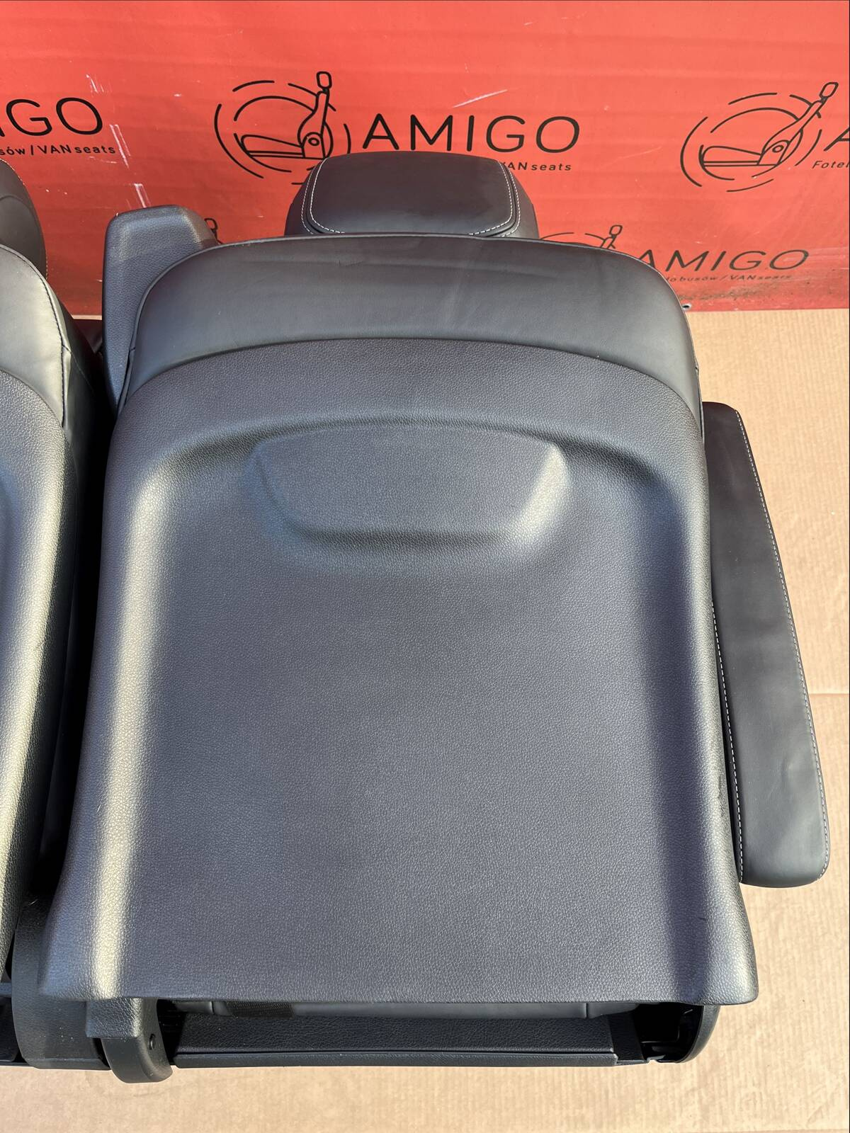 Rear Seat Triple bench single 2+1 Mercedes V-class W447 Black Nappa Leather RHD