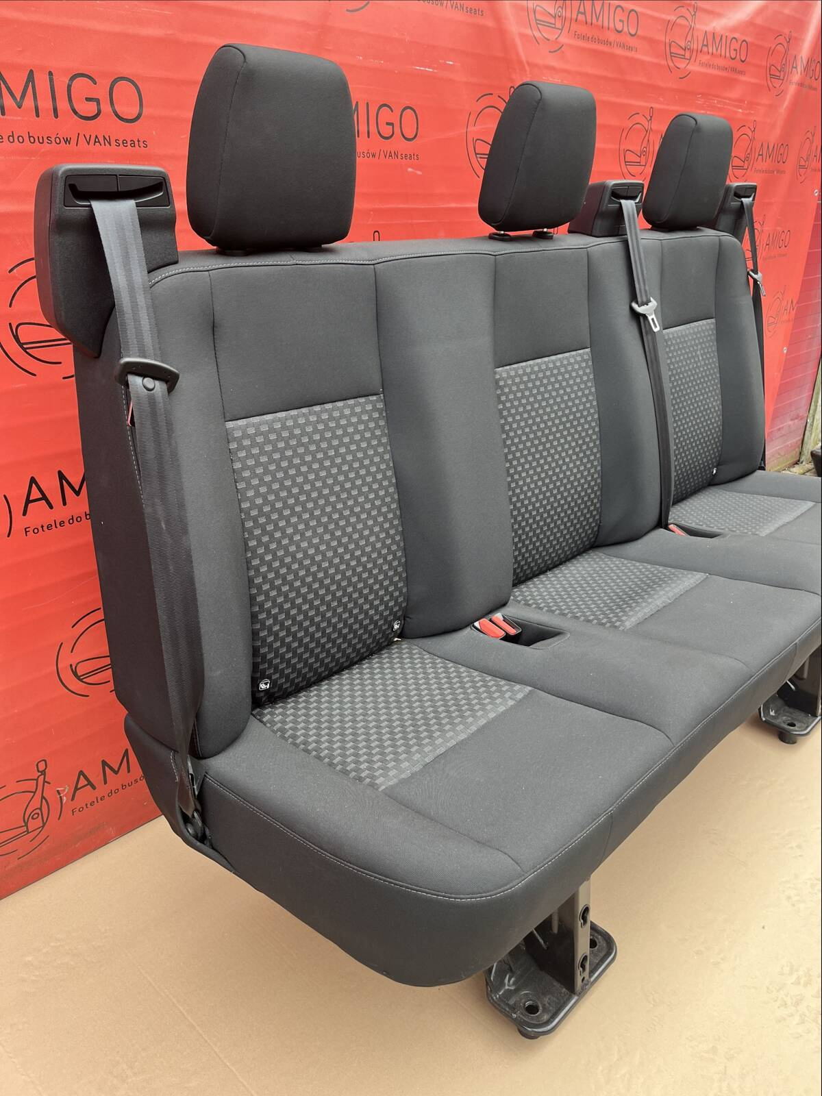 Seat Ford Transit Custom Capitol bench triple rear Crew Cab belts