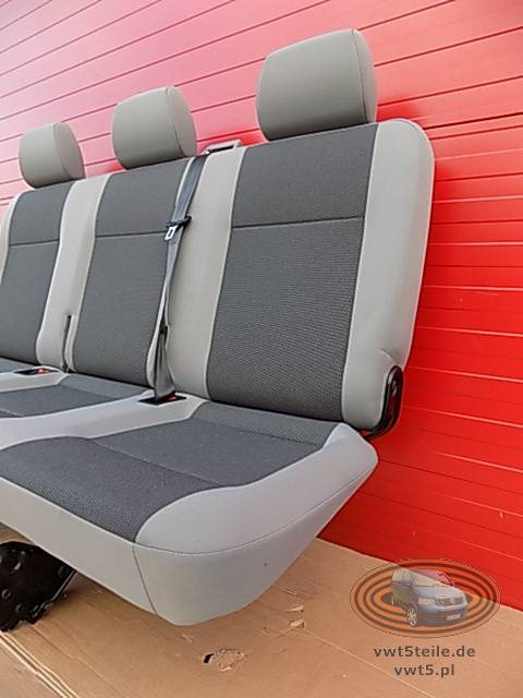 Bench rear triple seat VW T5 Transporter AUSTIN grey | belts