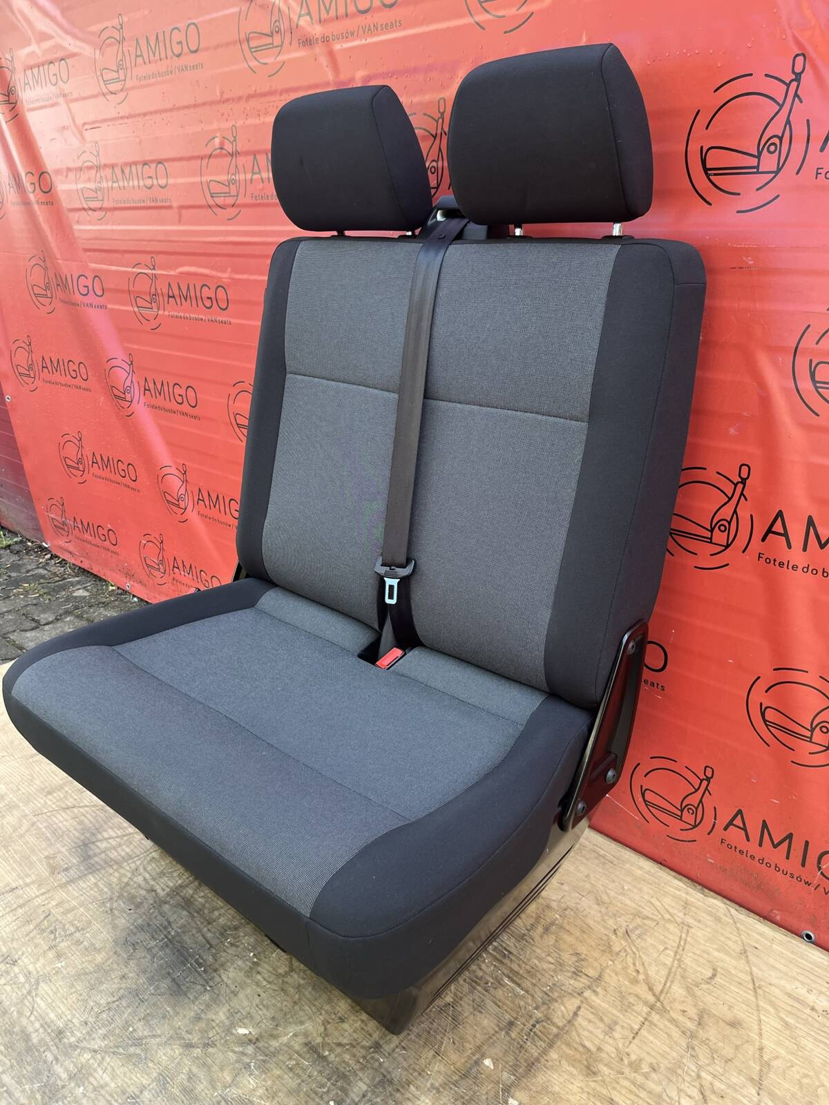 Seat VW T6 T5 double front passenger bench Austin Black RHD