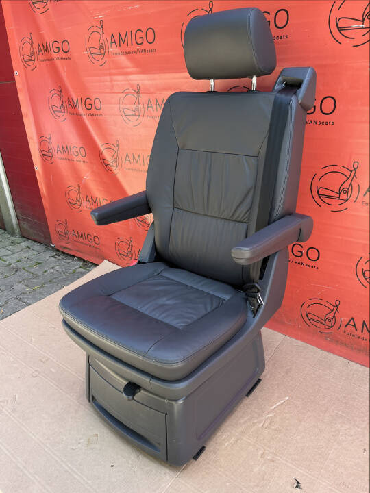 Seat single VW T5 Multivan Caravelle anthracite leather rear t6 swivel