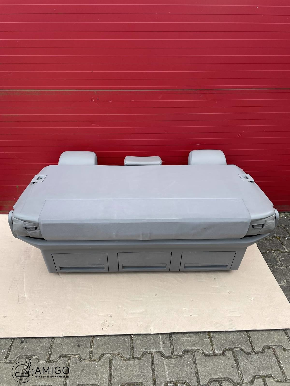 Bench rear triple seat VW T5 grey leather Multivan Caravelle t6