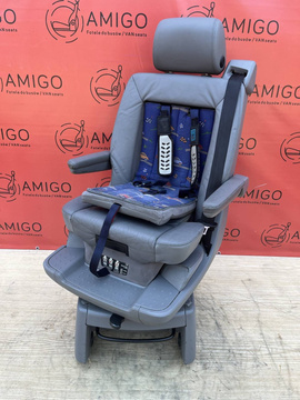 Seat VW T5 Multivan Caravelle Leather grey swivel rear for child T5