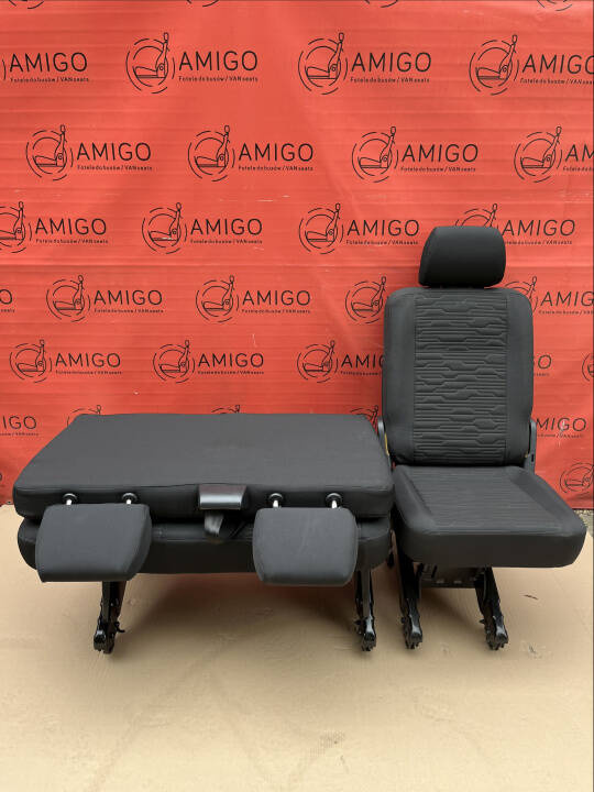 Bench rear triple seat VW T5 T6 Transporter Circuit 2+1 single + double kombi RHD
