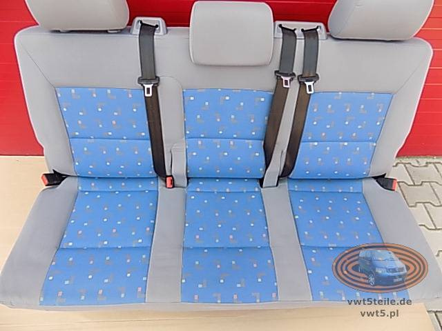 Bench rear triple seat VW T5 Blue LLL Multivan Caravelle