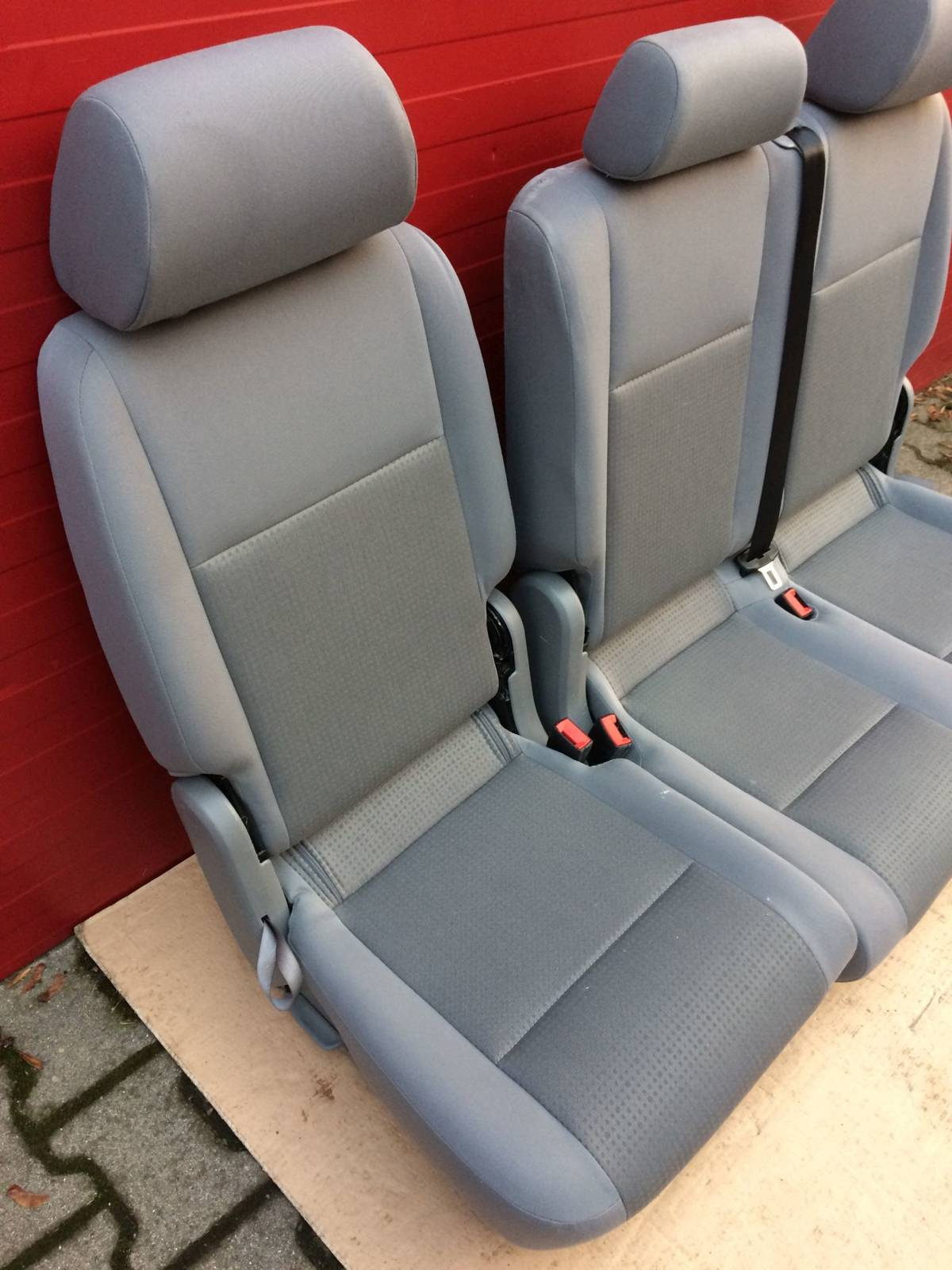 Seat rear bench double VW Caddy second row grey