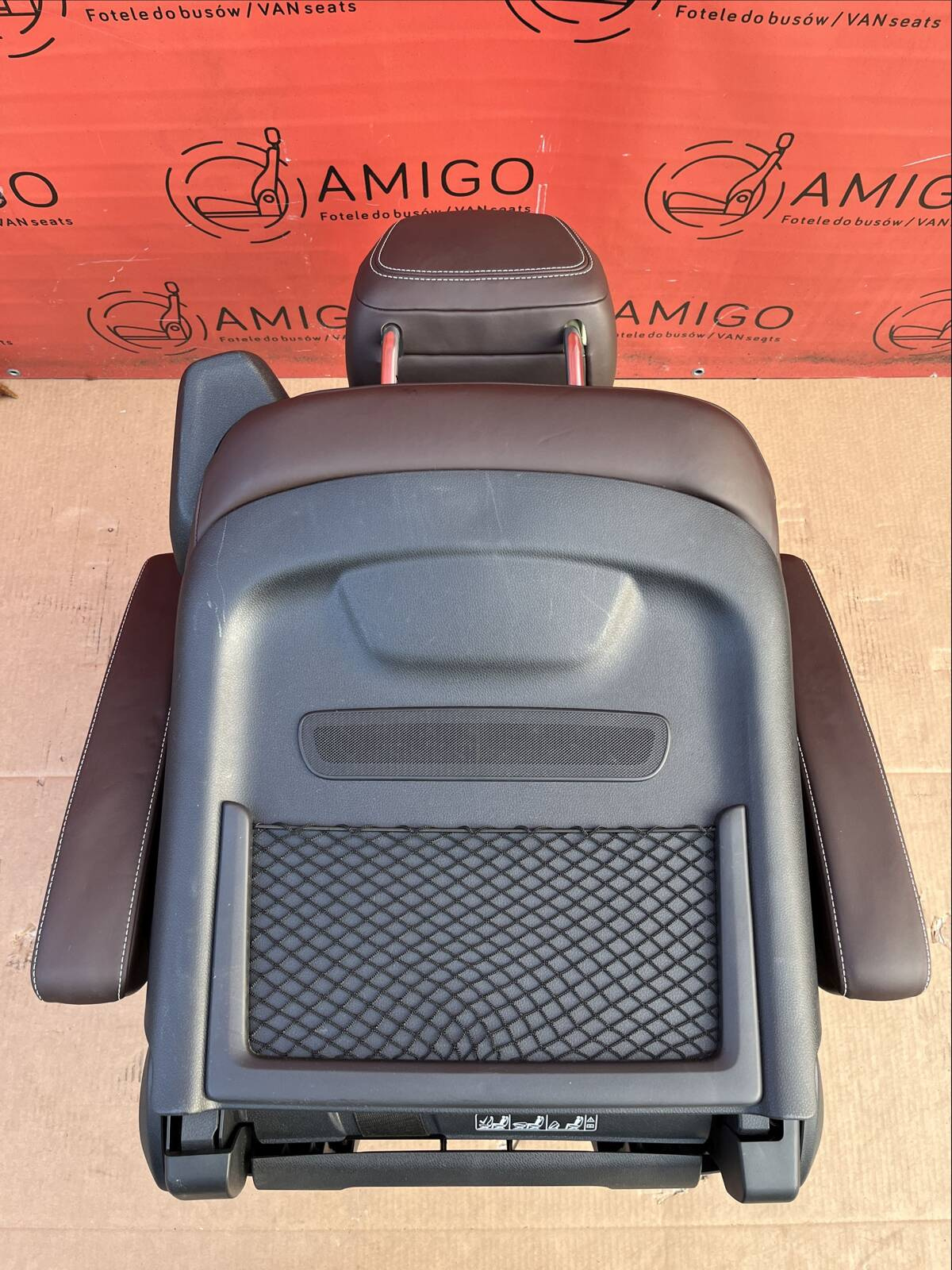 Seat single rear Mercedes V-class W447 Leather Nappa Maron Brown heated ventilated