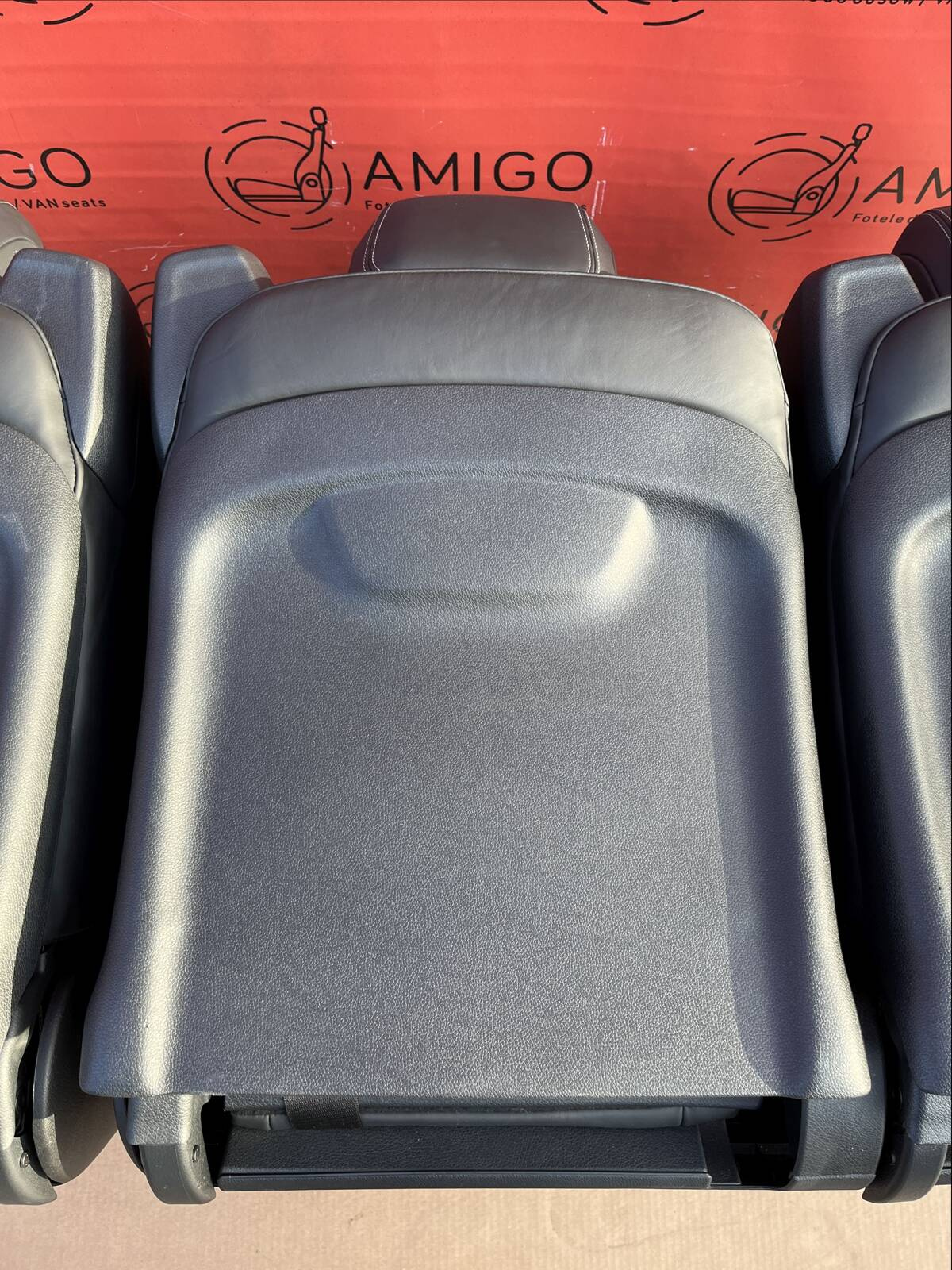 Rear Seat Triple bench single 2+1 Mercedes V-class W447 Black Nappa Leather RHD