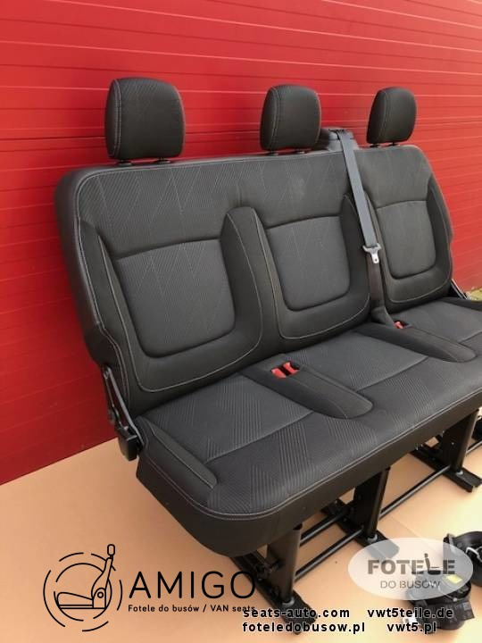 Seat triple bench Renault Trafic Opel Vauxhall Vivaro Talento NV300 belts set