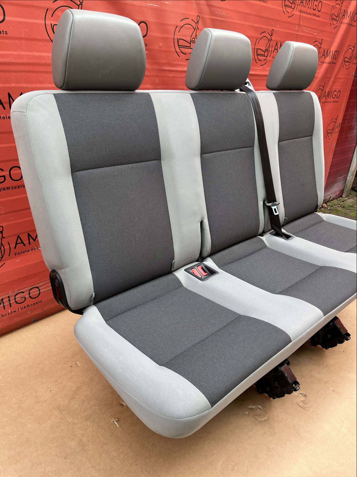 Bench rear triple seat VW T6 Transporter AUSTIN grey isofix t5