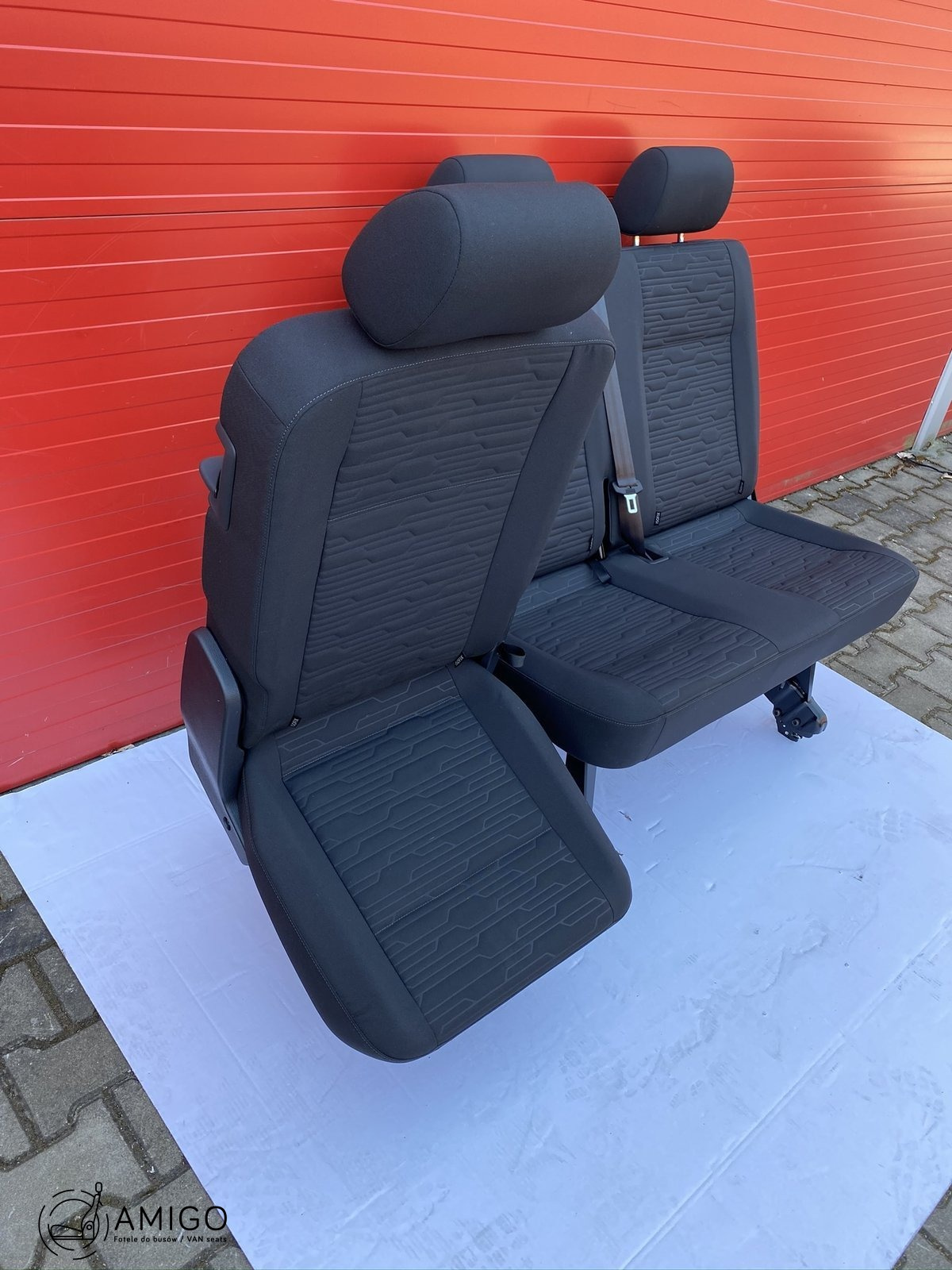 Bench rear triple seat VW T6.1 T6 Transporter Circuit Black single + double LHD