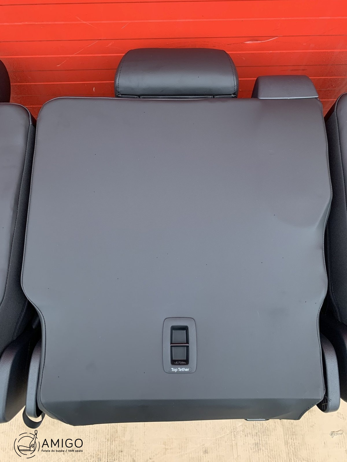 Bench rear triple seat VW T6 Transporter Titan Black leather t5 3x three single