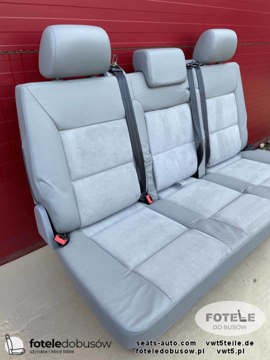Bench rear triple seat VW T5 grey leather alcantara Multivan Caravelle t6