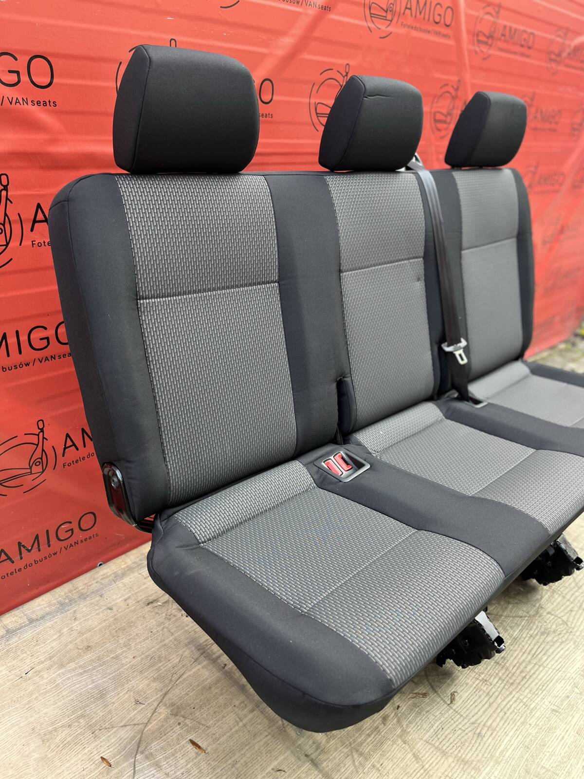 Bench rear triple seat VW T6.1 T6 Transporter Bricks Black