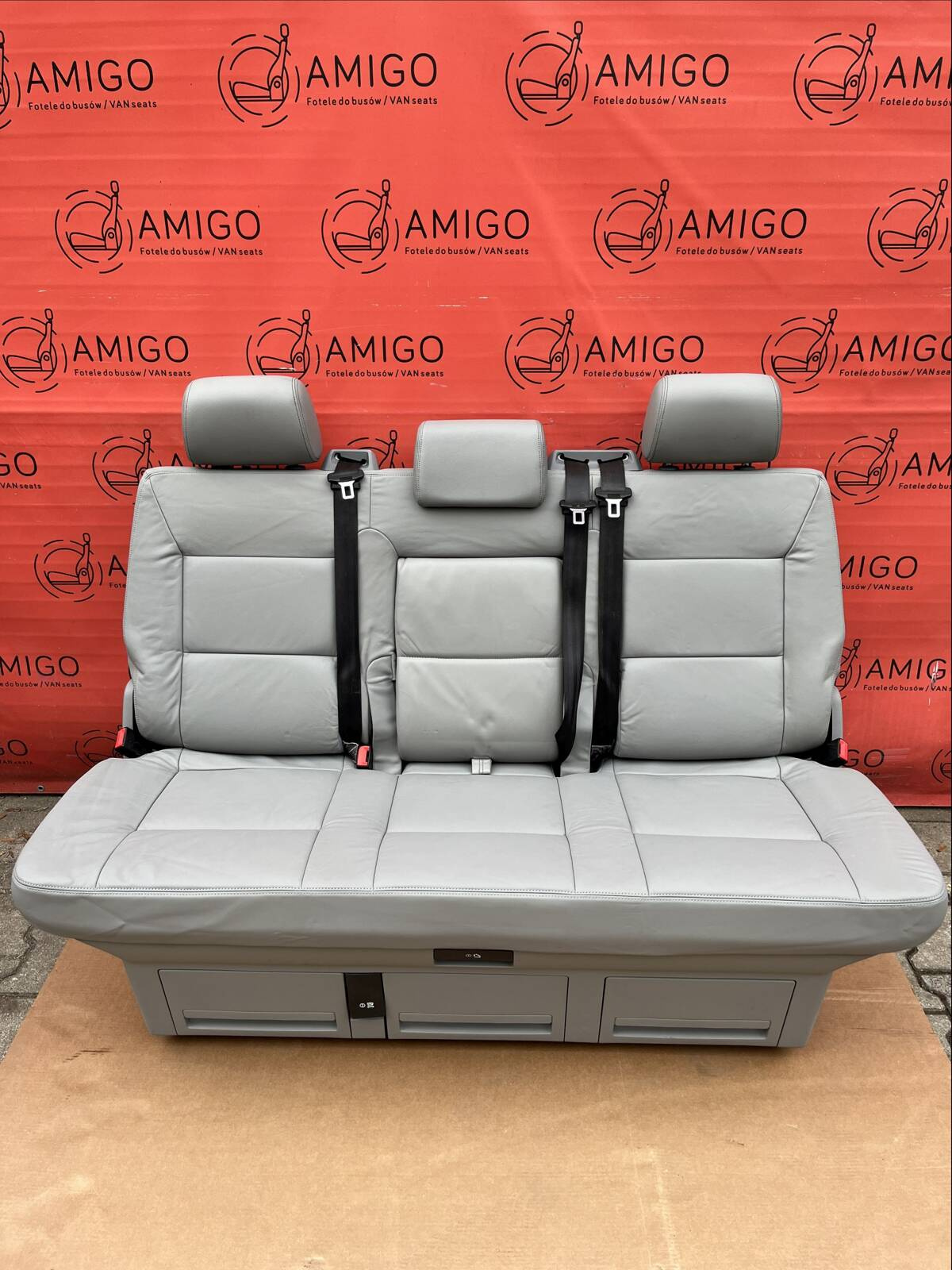 SET Driver passenger swivel Bench rear triple seat leather grey VW T5.1 T5 Multivan Caravelle