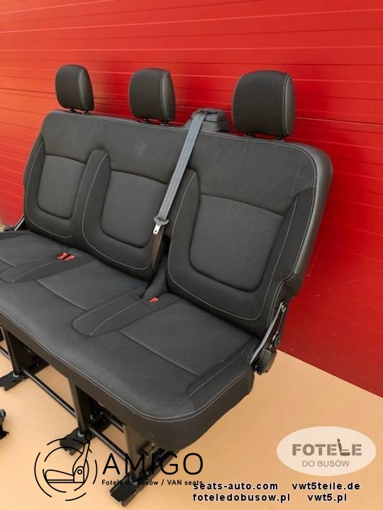 Seat triple bench Renault Trafic Opel Vauxhall Vivaro Talento NV300 belts set