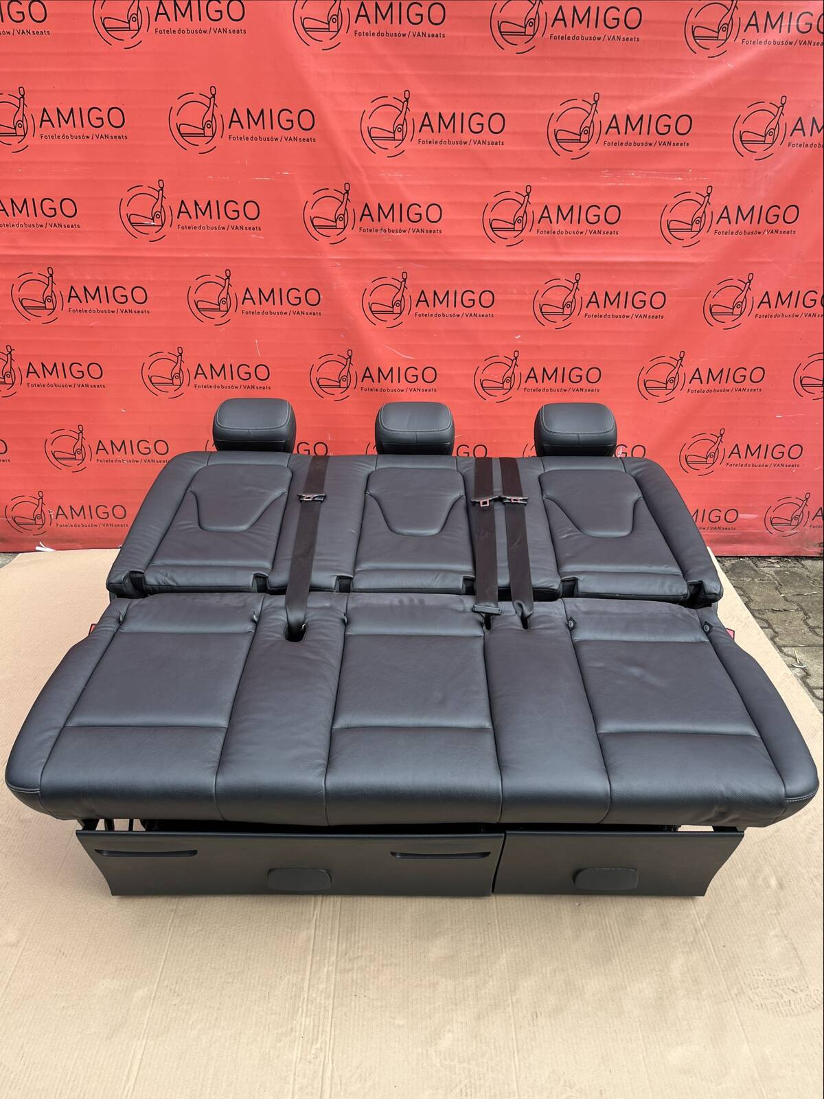 Seat rear bench bed Mercedes V-class W447 Black Lugano Leather