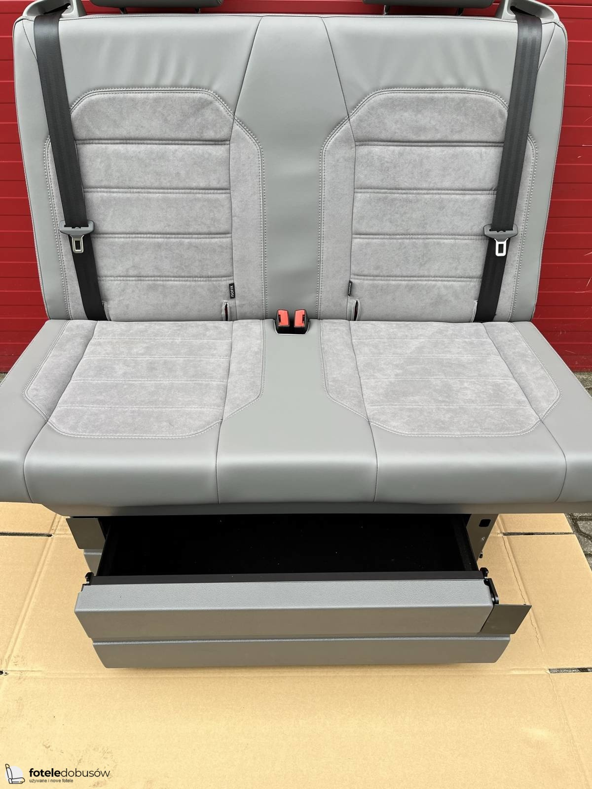 Bench rear double seat bed Leather Alcantara Grey VW T6.1 T6 T5 California