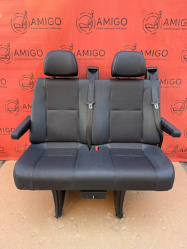 Seat Mercedes Sprinter W906 rear double bench seat with armrests isofix Leatherette