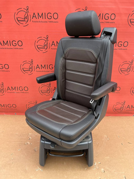 Seat VW T6 Multivan Caravelle Leather Mocha brown swivel rear T5 T6.1