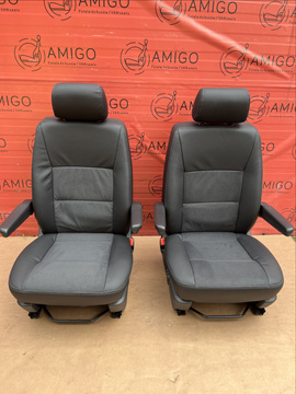 Driver passenger seat VW T5 Leather Anthracite Multivan Caravelle Airbag Heated
