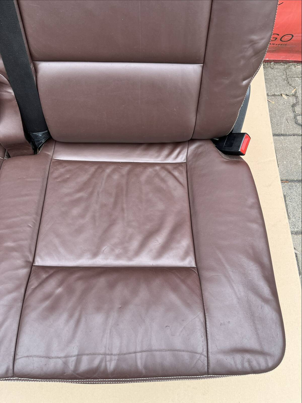 Bench rear triple seat VW T5.1 T5 dattel brown leather Multivan Caravelle t6