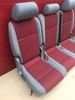 Seat rear bench double VW Caddy second row red grey