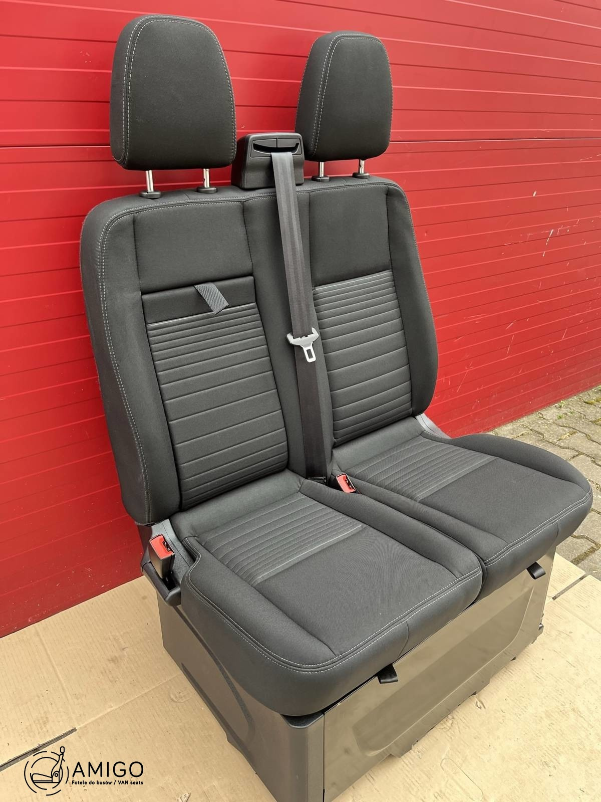 Ford Transit Custom double front passenger bench black Inroad heating RHD