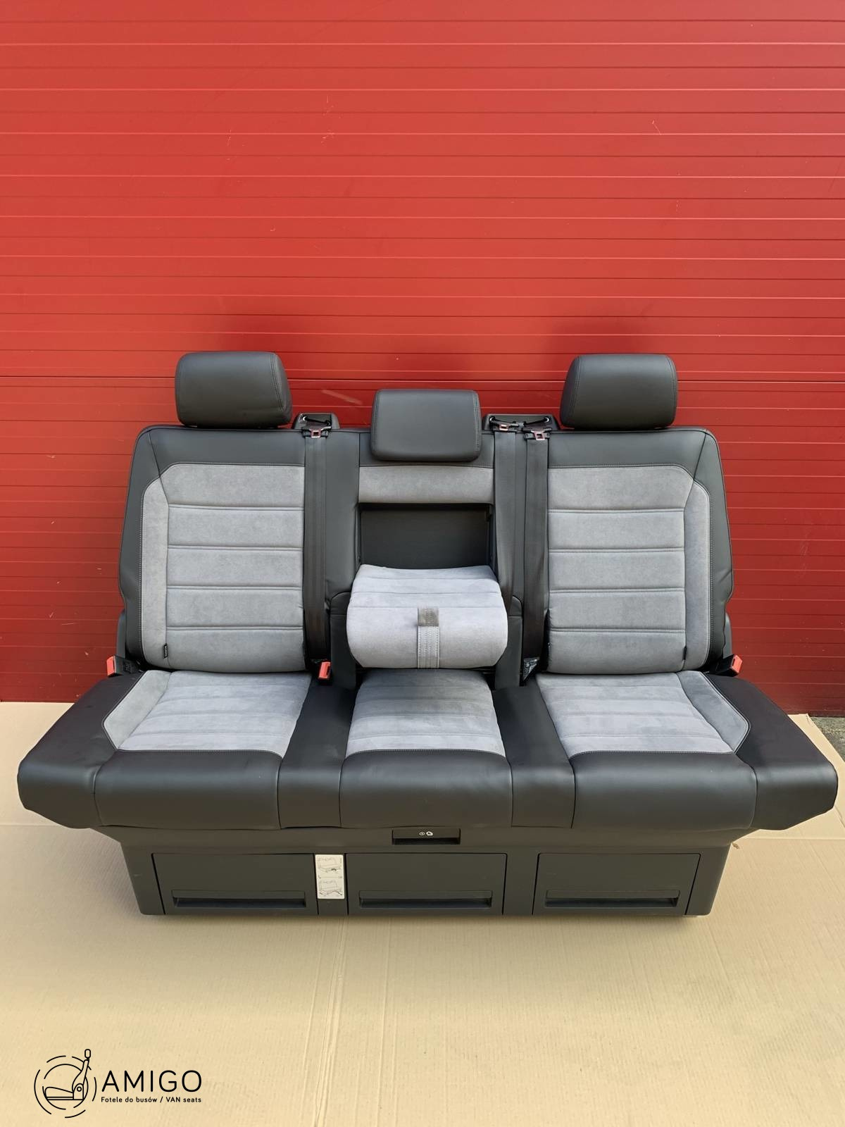 Bench rear triple seat VW T6.1 leather Artvelour Palladium alcantara Multivan Caravelle t5