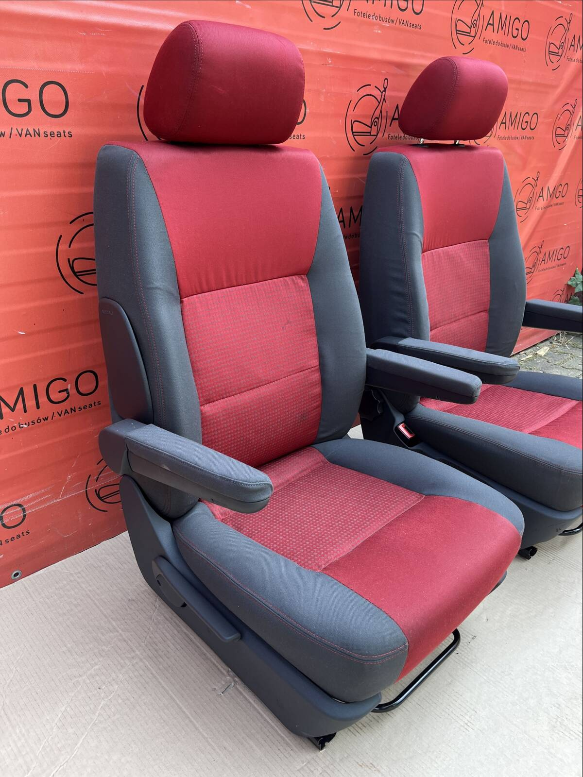 Driver passenger seat VW T5 DUO red Multivan Caravelle