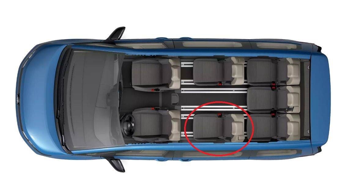 Seat NEW VW Multivan single left 2nd row right Bright Dots t7