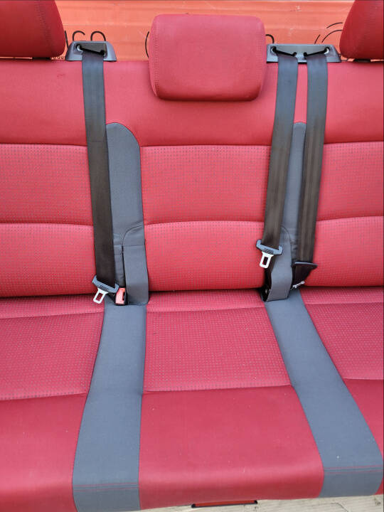 Bench rear triple seat VW T5 Multivan Caravelle Anthracite Duo Red