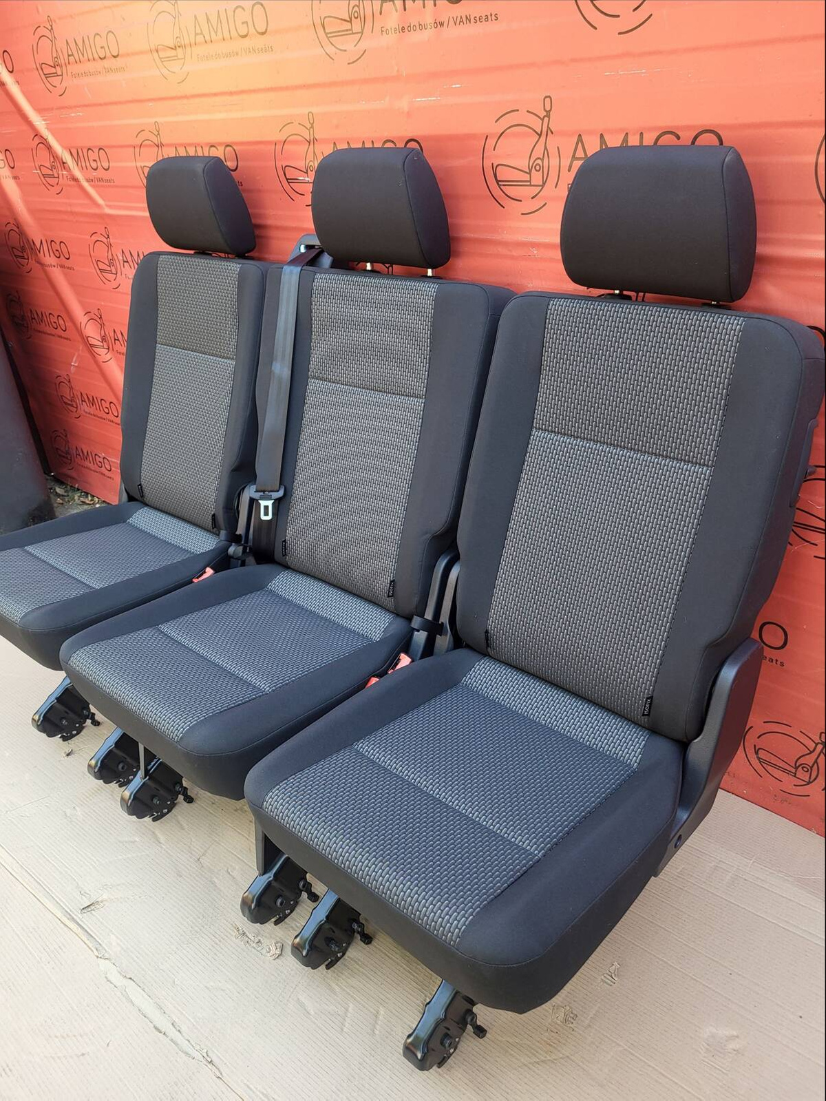 Bench rear triple seat VW T6.1 T6 Transporter BRICKS t5 3x single 1+1+1