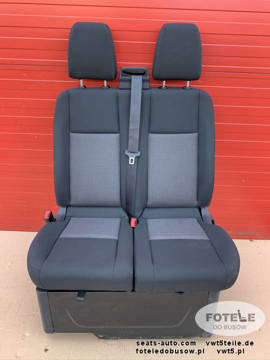 Ford Transit Custom 2017-22 double front passenger bench black Quadrant RHD