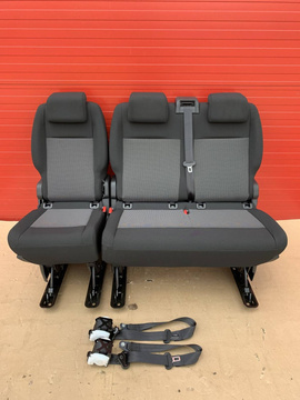 Bench rear triple double + single seat Toyota Proace Traveller Spacetourer Expert Vivaro C belts mounts
